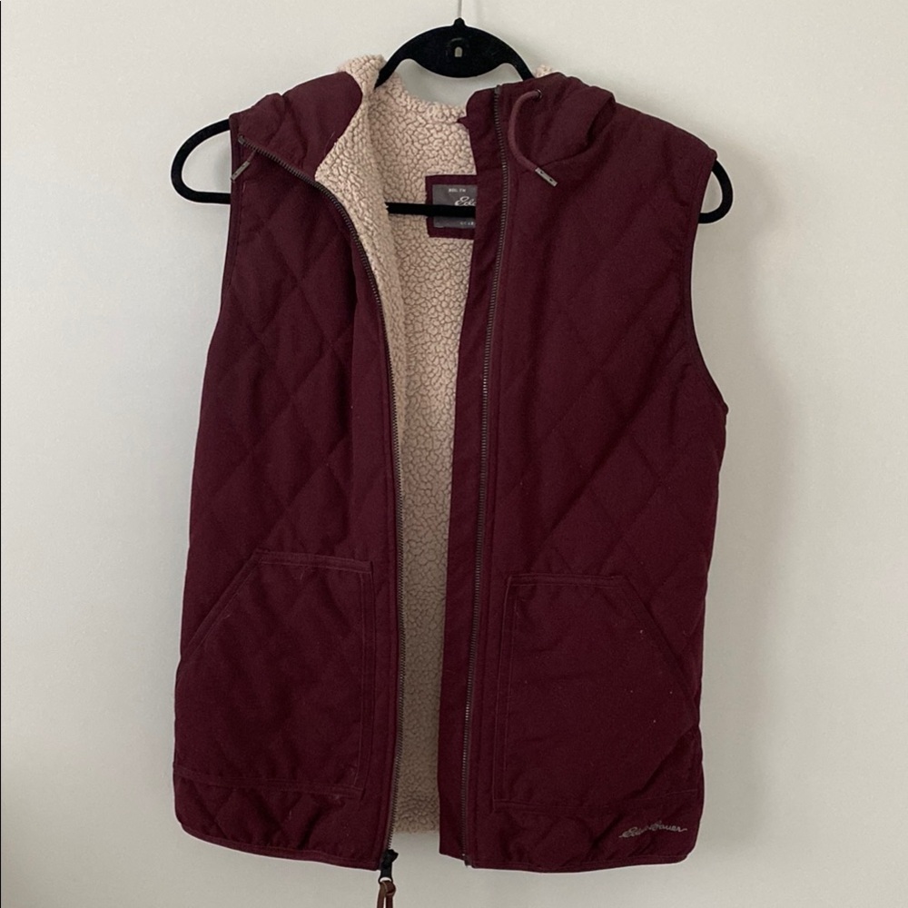 Eddie Bauer Purple Quilted Vest with Hood